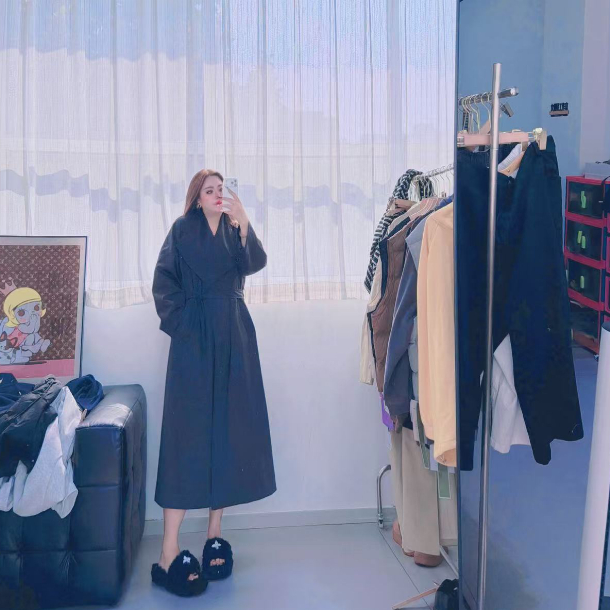 W阿薇-欧货特大码大风衣外套 大雪自留