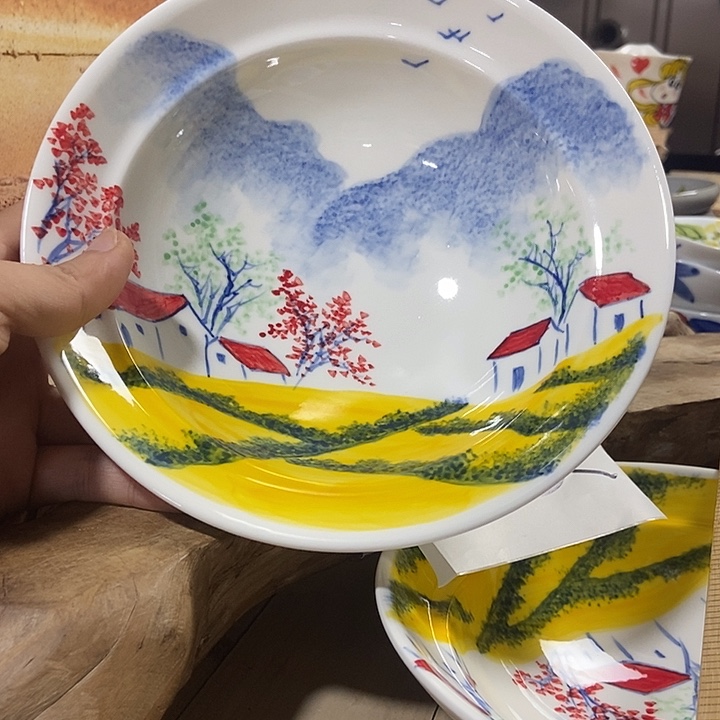 暇疵景德镇手绘高温釉下彩