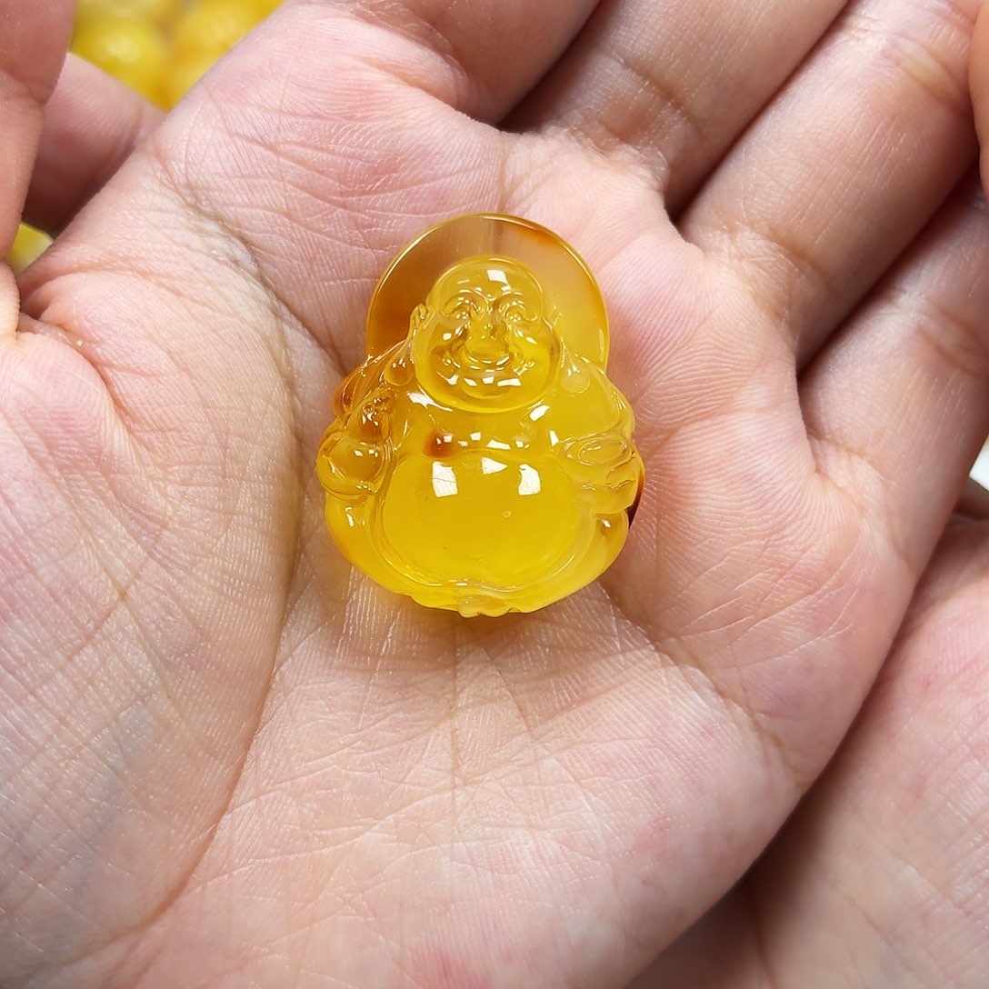 蜜蜡颈饰未镶嵌焦皮妖花佛公