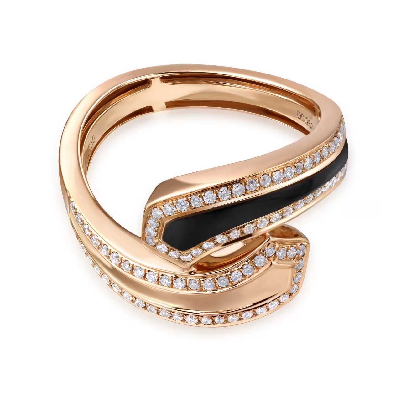 【纵横系列】18K金镶嵌钻石戒指