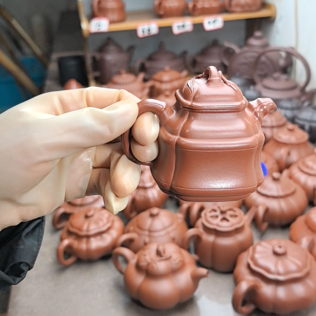 唯***爱紫砂茶壶朱泥筋纹竹鼎120cc