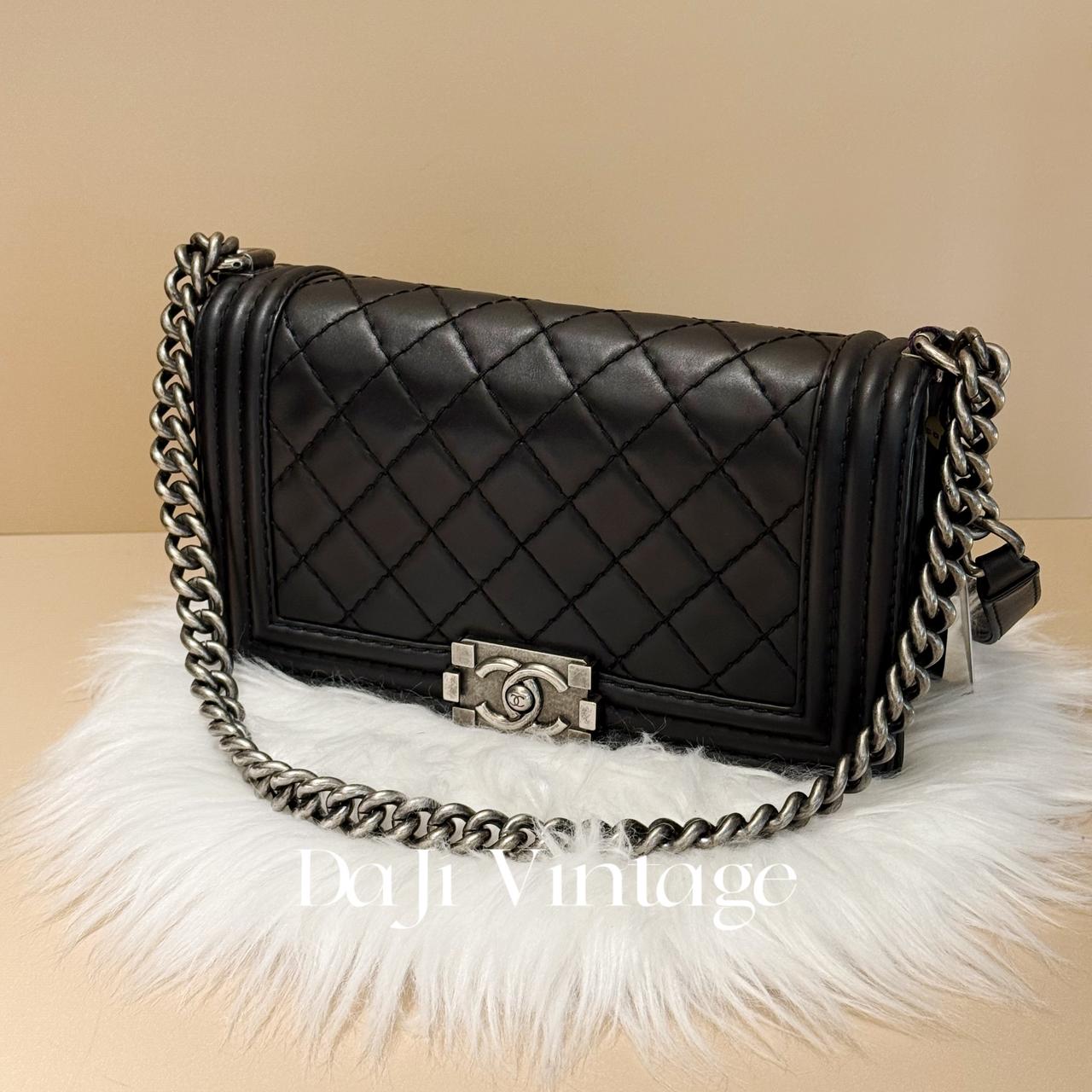 大吉中古/Chanel香奈儿黑银leboy包单肩包