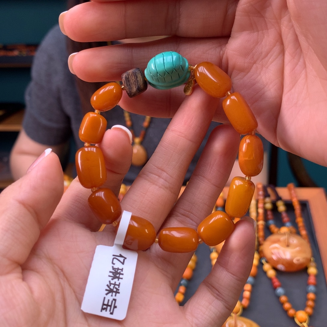 蜜蜡未镶嵌手串微瑕