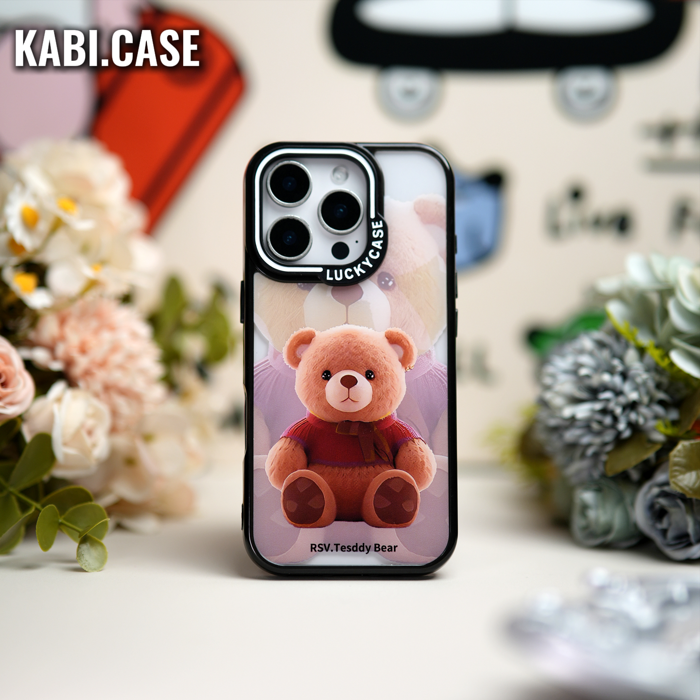 泰迪熊玩偶高透亚克力iPhone16/15/14/13promax适用苹果手机壳15P