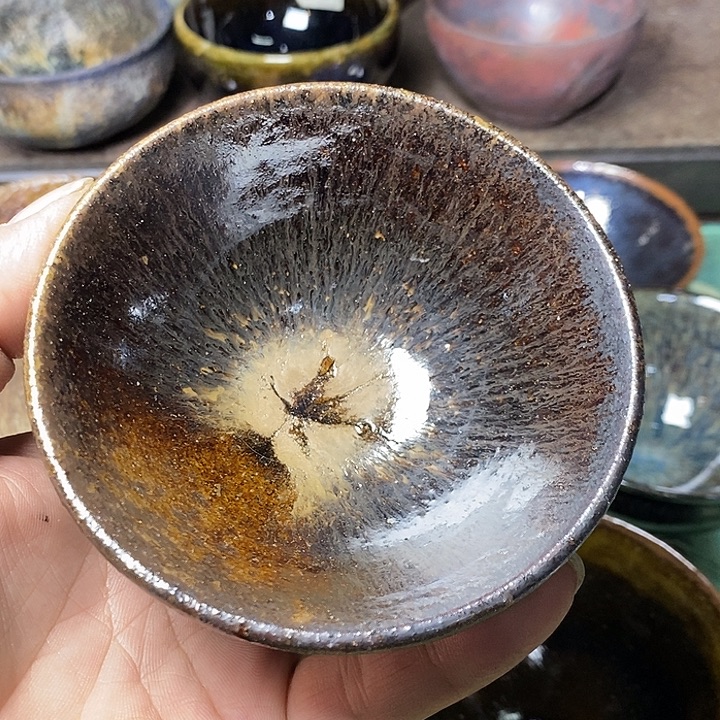 茶盏9.6口有微失圆健健康康快快乐乐