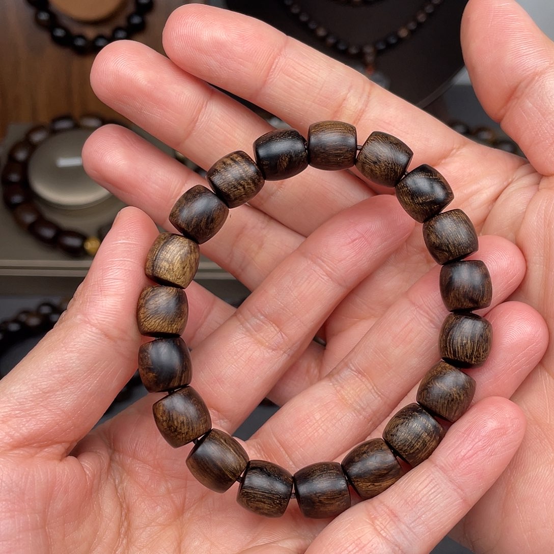沉香手串梦**缘越南芽庄白棋1.0瘤疤