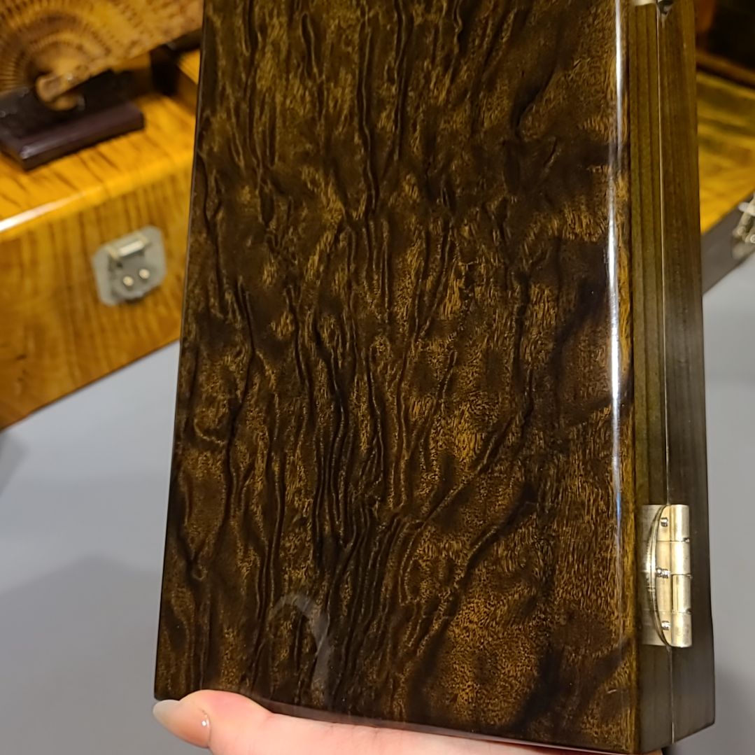 楠木26-14-9小叶桢楠乌木金丝楠首饰盒