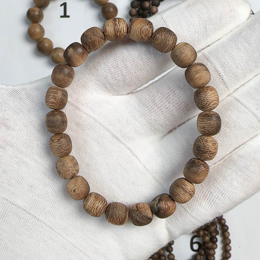 沉香手串08鼓珠达拉干土熟沉香手串