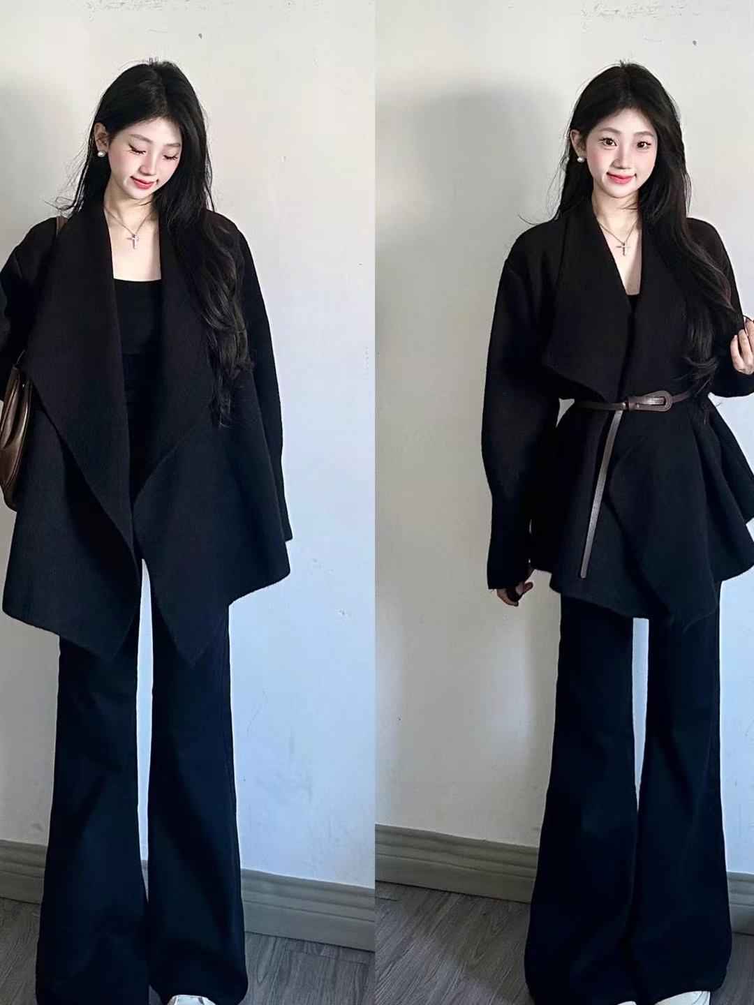 【慕妍专属】8831【衣长70】双面大衣独特超好看加厚呢子毛呢外套