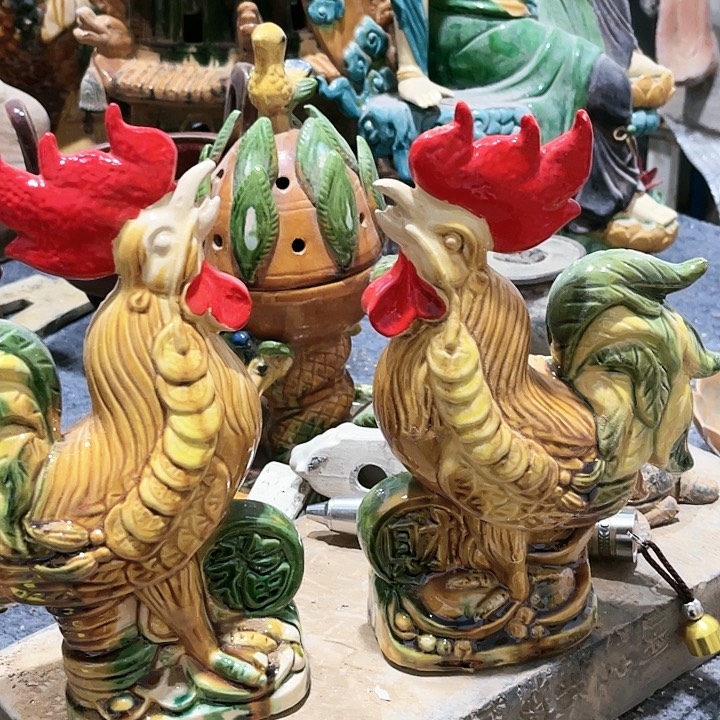 瓦当摆件摆件茶桌茶台陶瓷细*