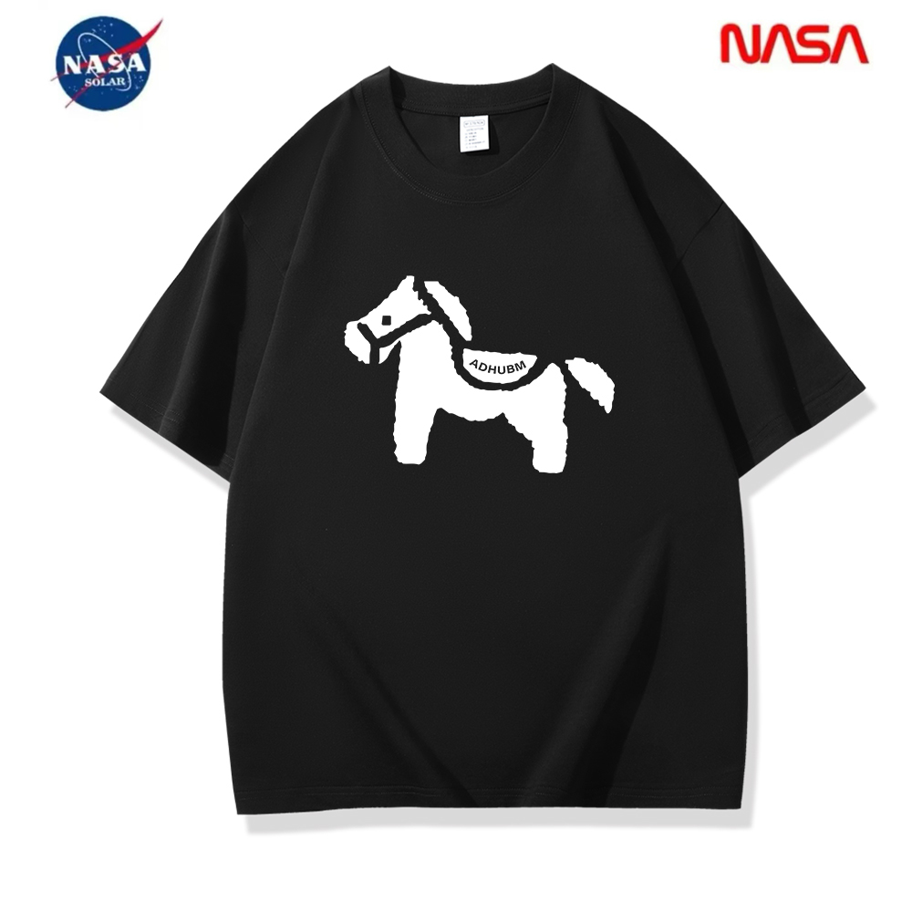 NASA联名纯棉夏季圆领短袖T恤微宽松时尚男女同款休闲百搭016