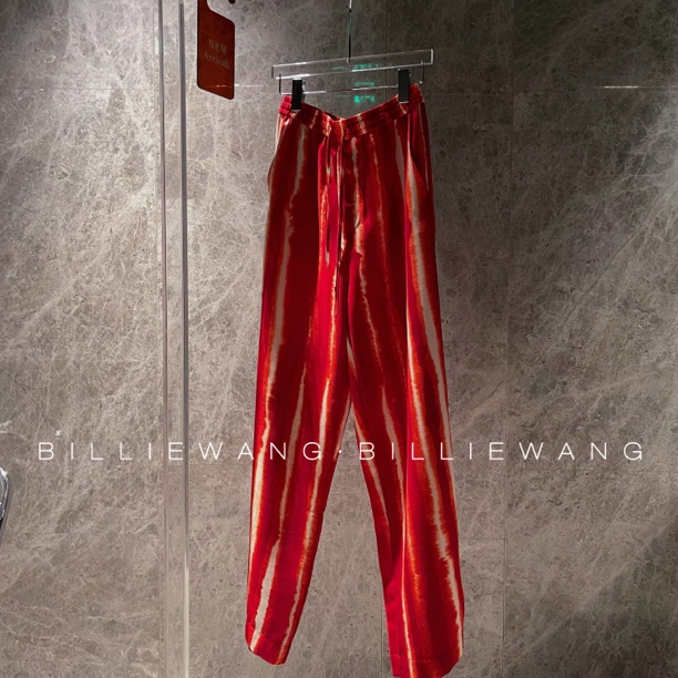 BW独立设计师高定系列｜赤霞橘光｜特殊定染抽绳垂感直筒休闲裤