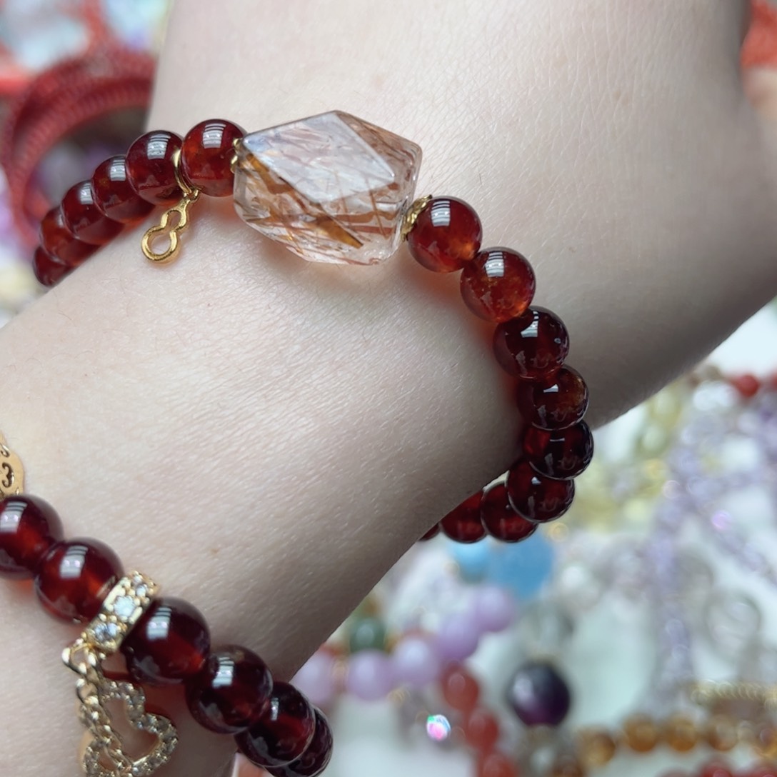 未镶嵌手链水晶石榴石手串