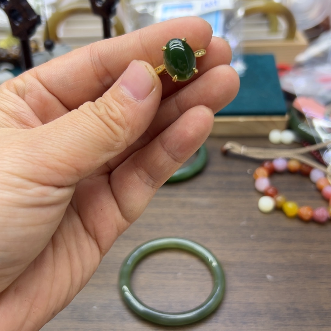 和田玉未镶嵌戒指626