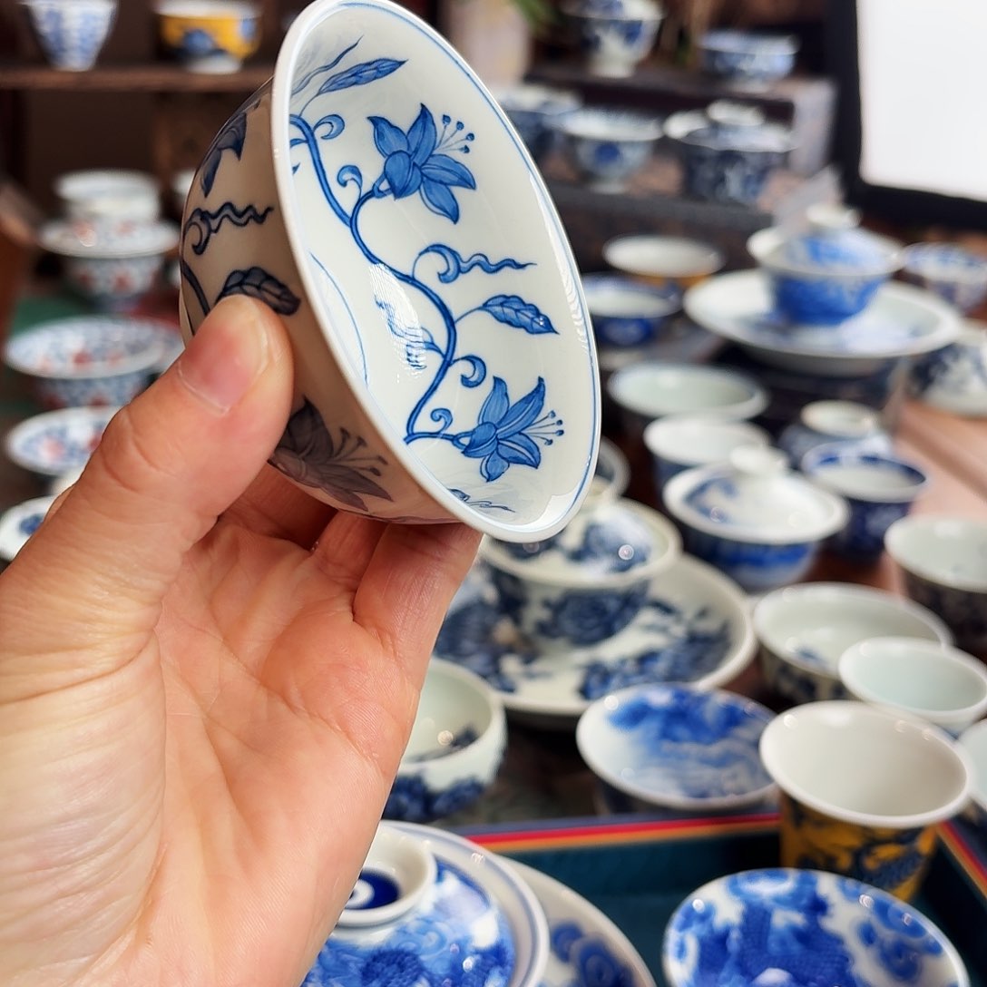 宣草纹宫碗杯子杯子