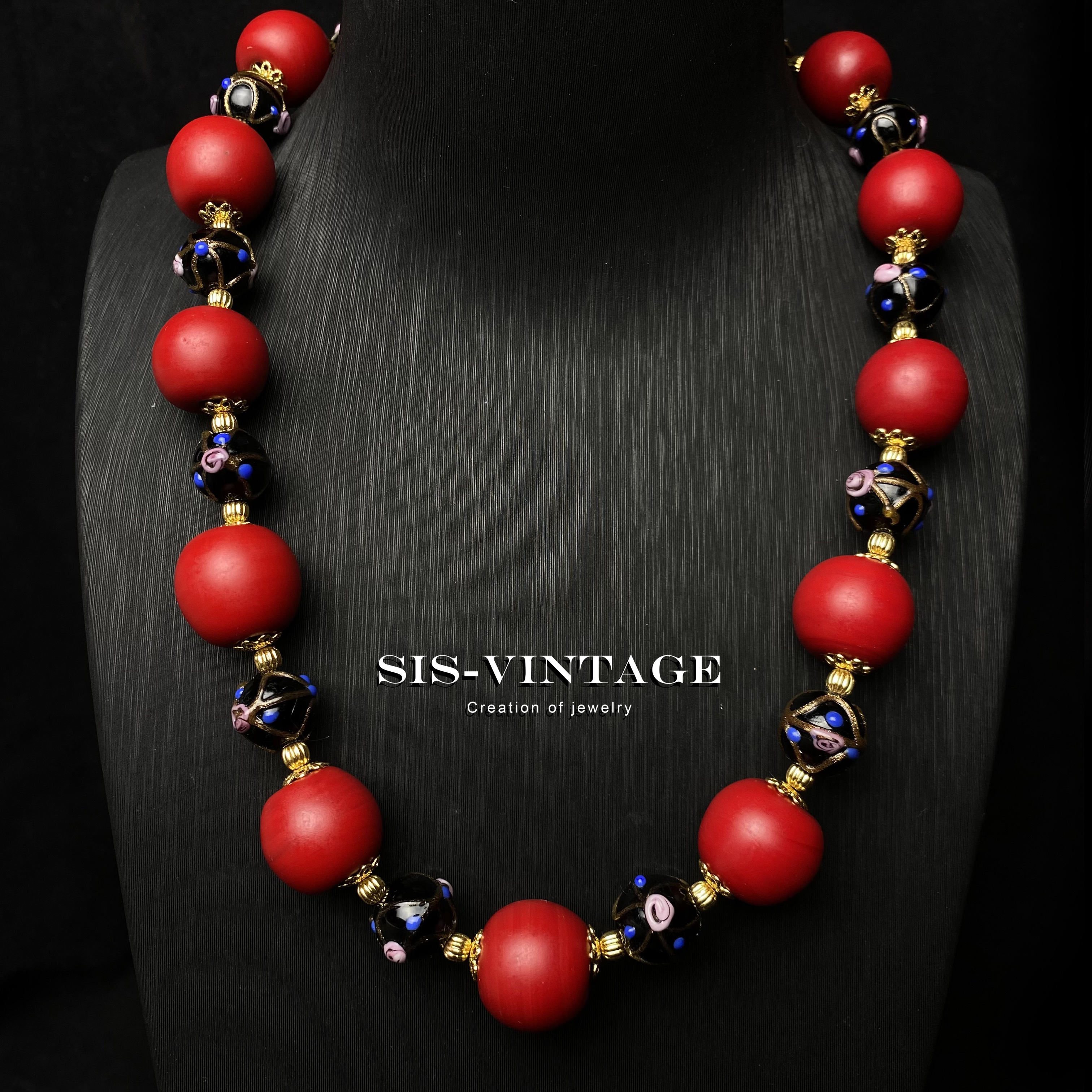 铜合金琉璃项链 红颜 非遗手工琉璃本命年项链毛衣链