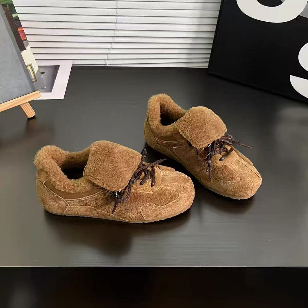 深口休闲鞋冬季单鞋时尚休闲鞋豆豆鞋高帮德训鞋保暖625-6