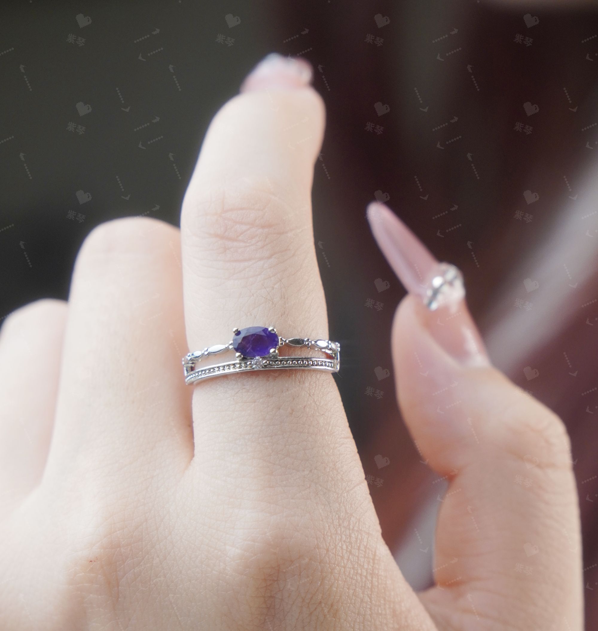 【紫罗兰之吻】乌拉圭紫水晶戒指 美出新高度 配礼盒