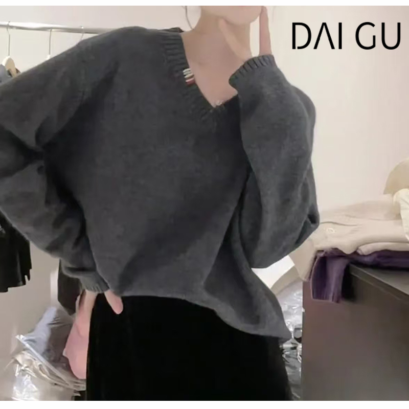 秋冬新款长袖针织衫上衣宽松女装保暖显瘦毛衣打底B3534