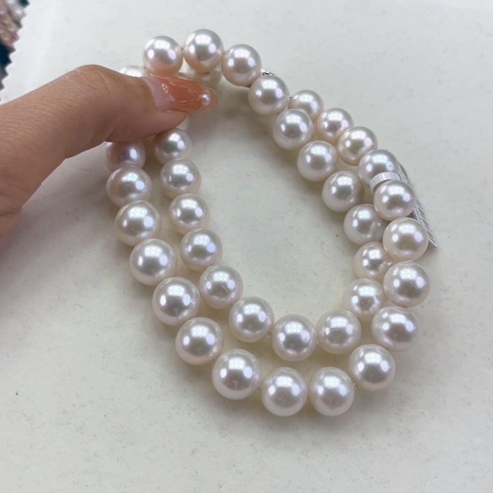 淡水珍珠颈饰银S925镶嵌10-11极光炫彩高品