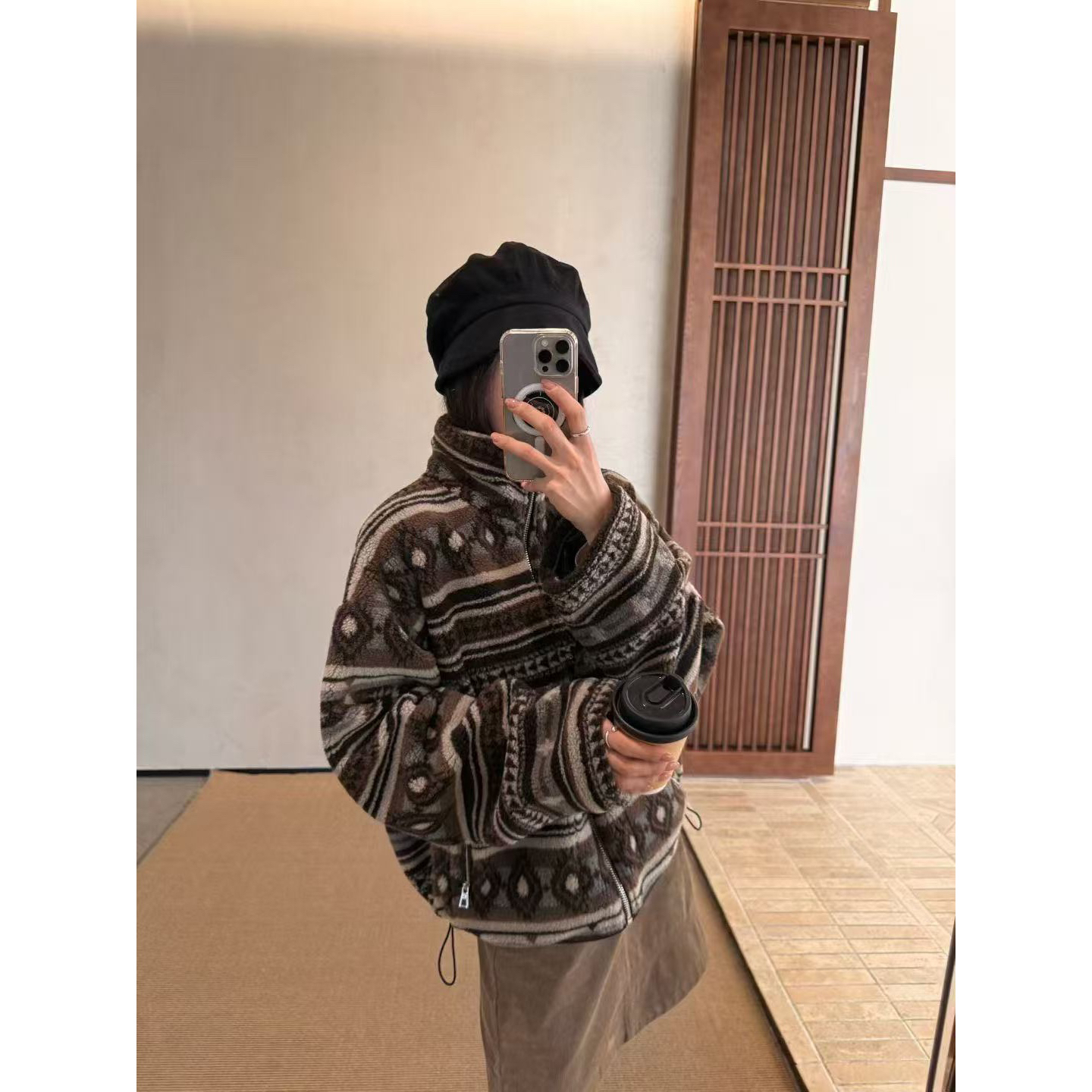 摩登 福（1mdh176#）民族风-复古立领拉链长袖外套12-10