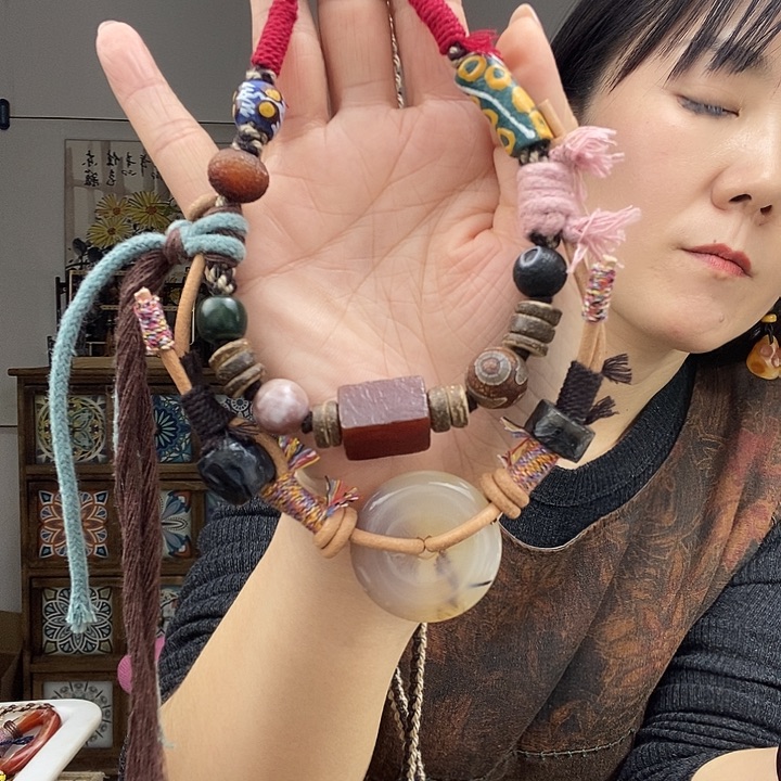 玛瑙/玉髓项链未镶嵌蓝**丫项链