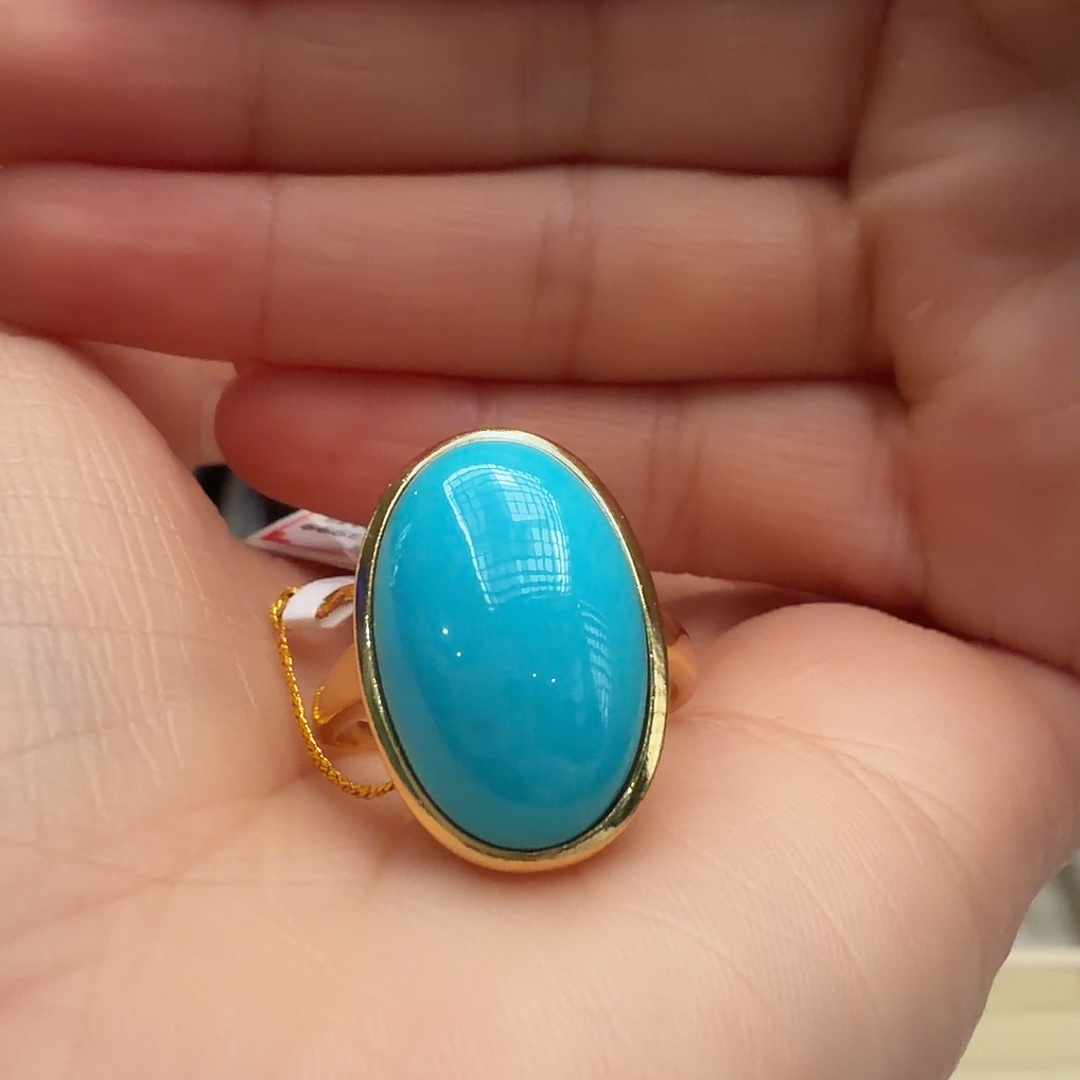 绿松石银S925镶嵌戒指