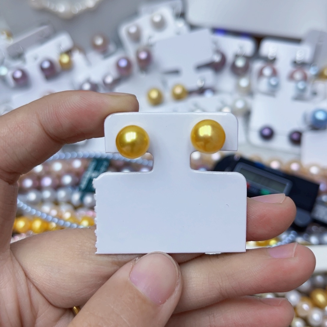 淡水珍珠耳饰银S925镶嵌