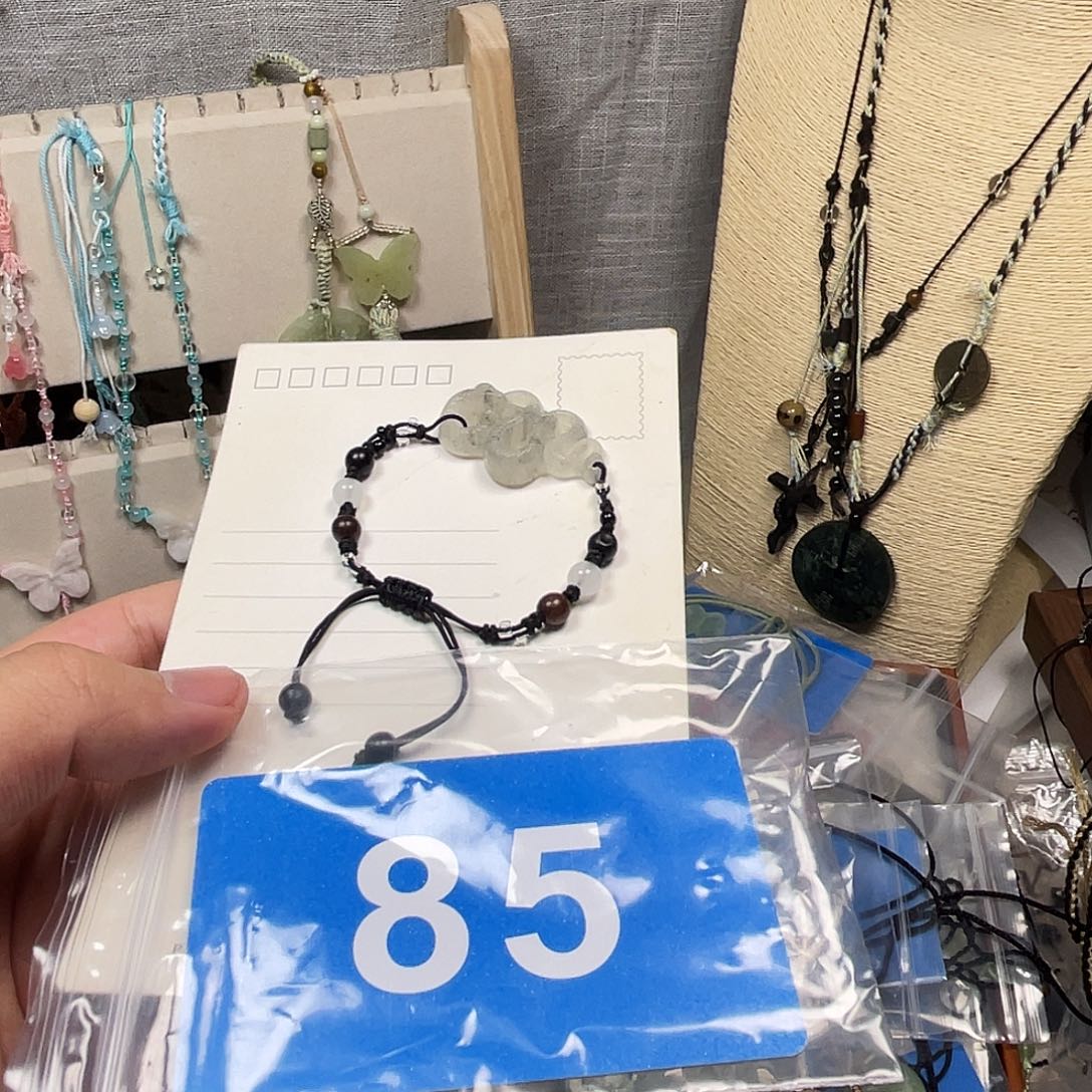 蛇纹石玉合金颈饰