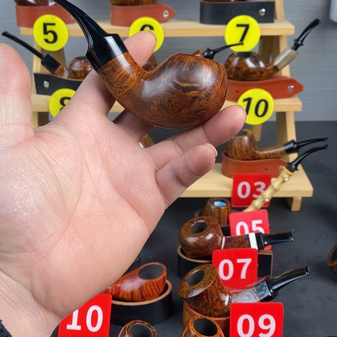 牛***奶石楠木手工烟斗胖苹果