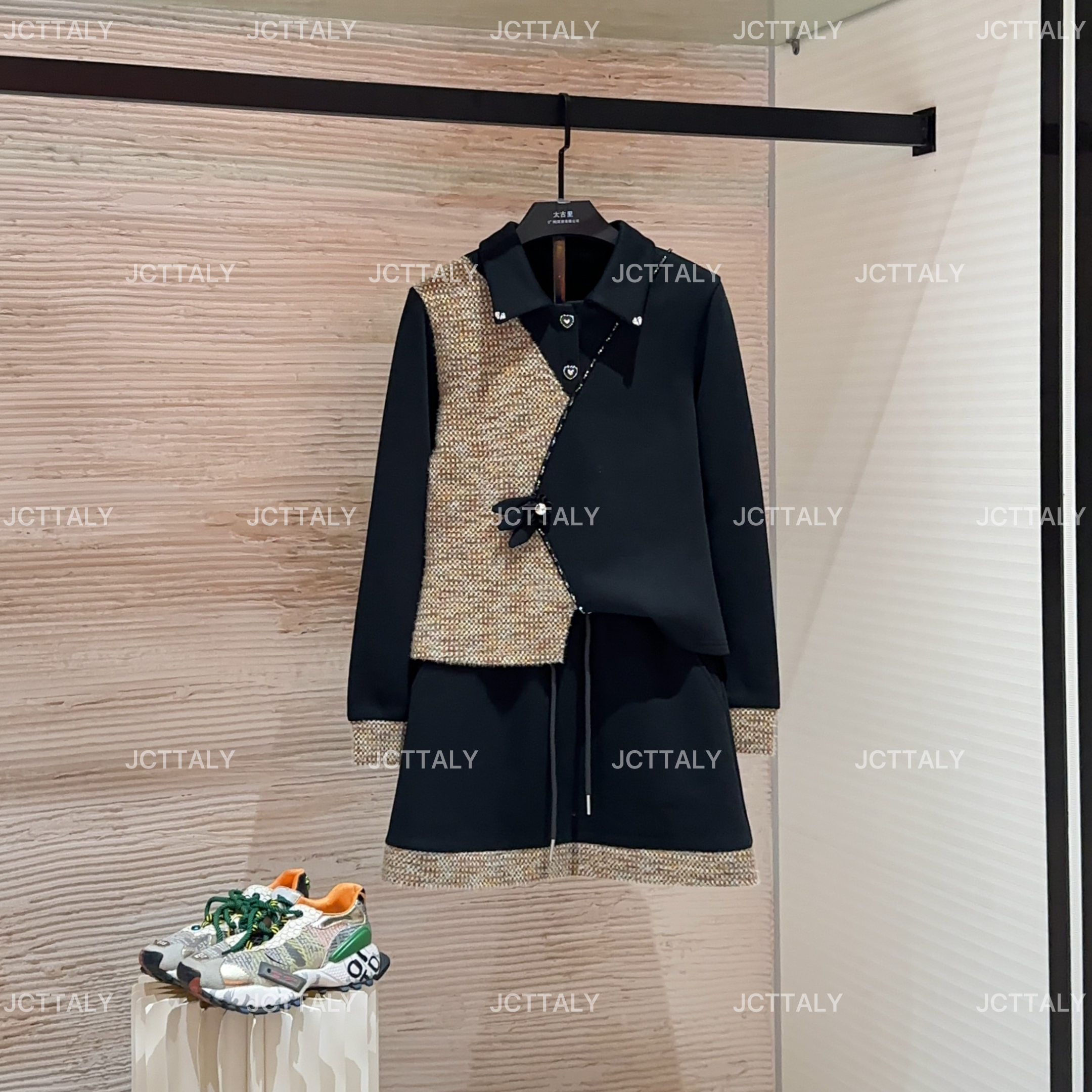 【宠粉价】时尚套装女装小香风百搭轻职风气质拼接套装裙TZ-777