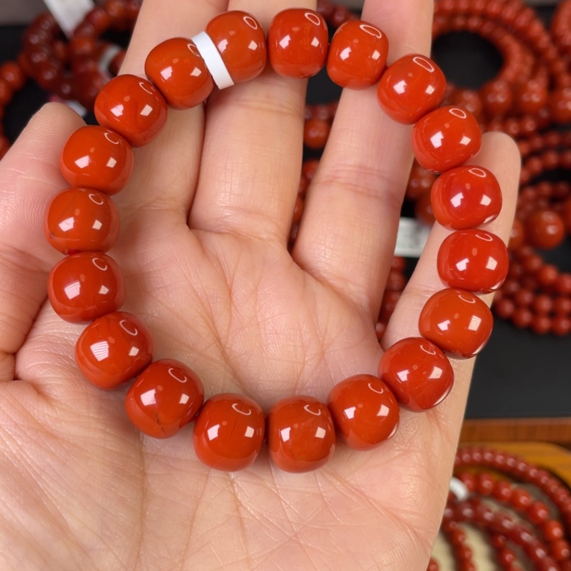 【闪购商品】南红玛瑙手链未镶嵌锦***业满肉满色花