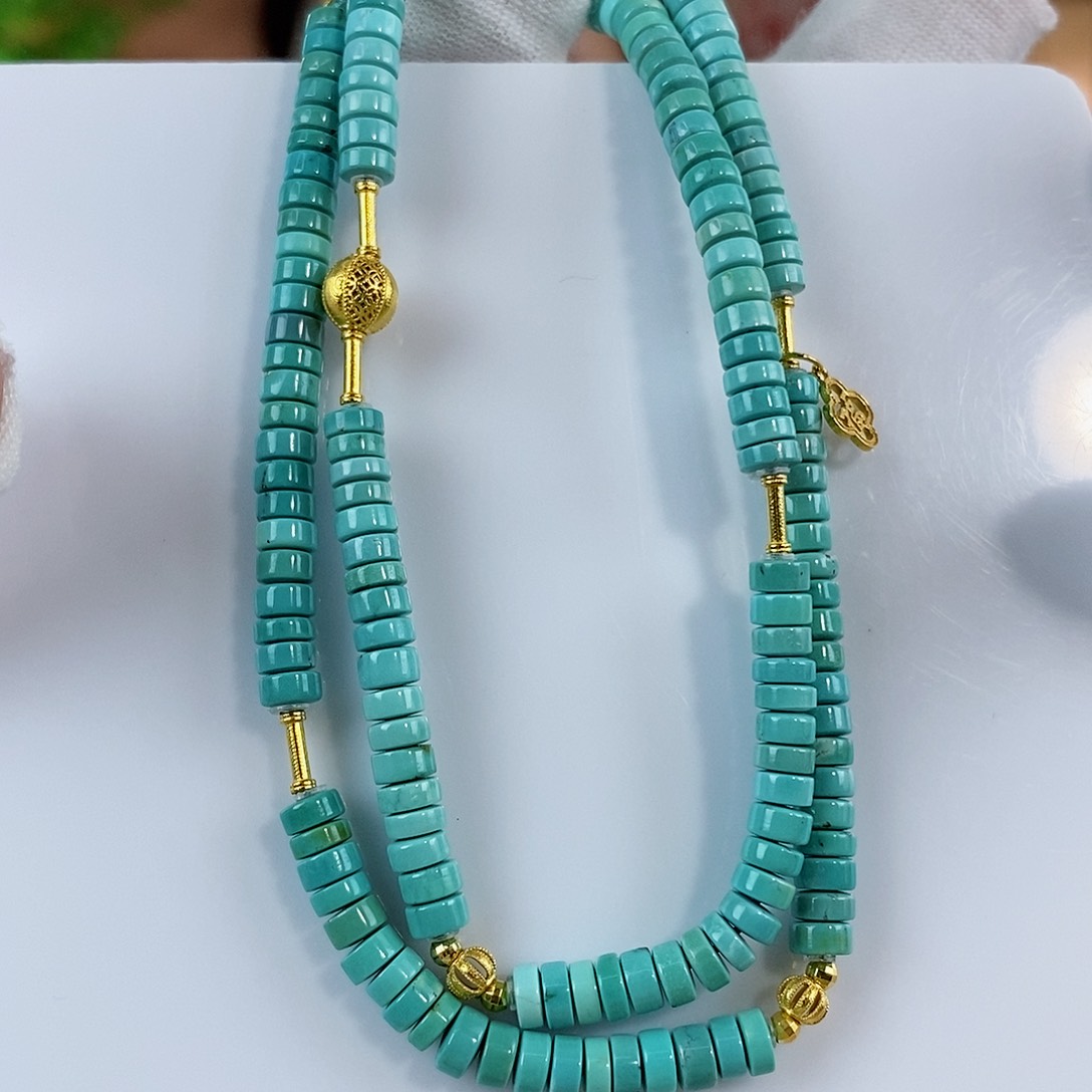 绿松石珠宝奇石18K金镶嵌