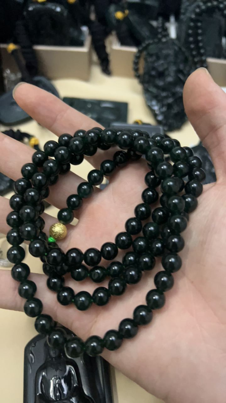 天然翡翠a货墨翠