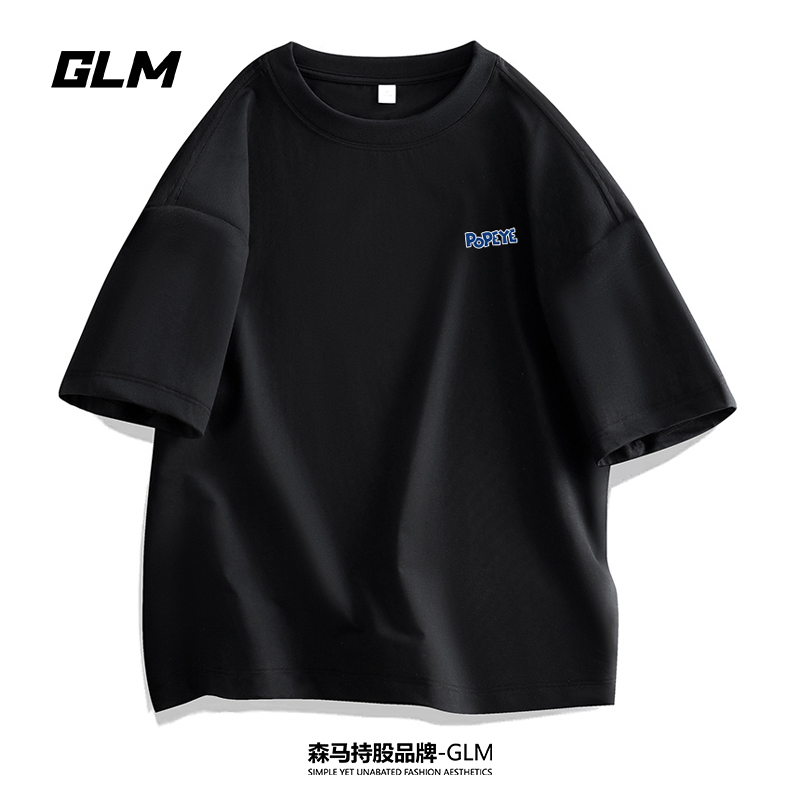 大力水手联名GLM潮流夏季时尚男士短袖T恤衫情侣百搭圆领打底上衣