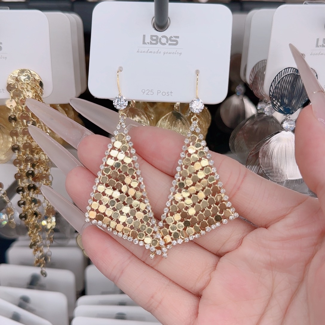 锆石铜合金925银耳环