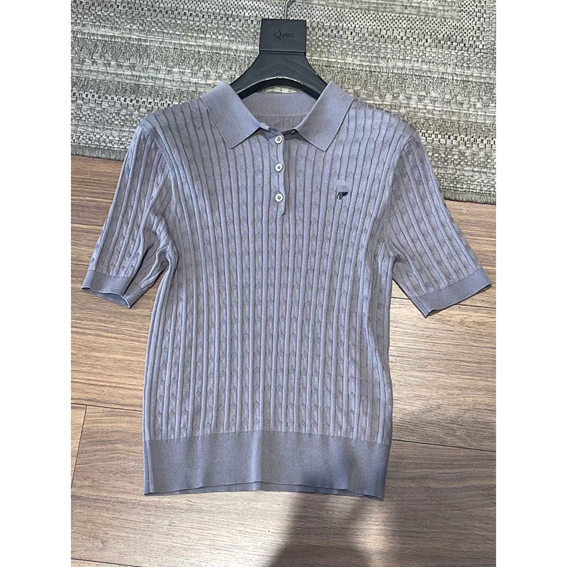 JING2026春季新款95022半袖T恤衫女装纯色大版上衣宽松polo打底衫