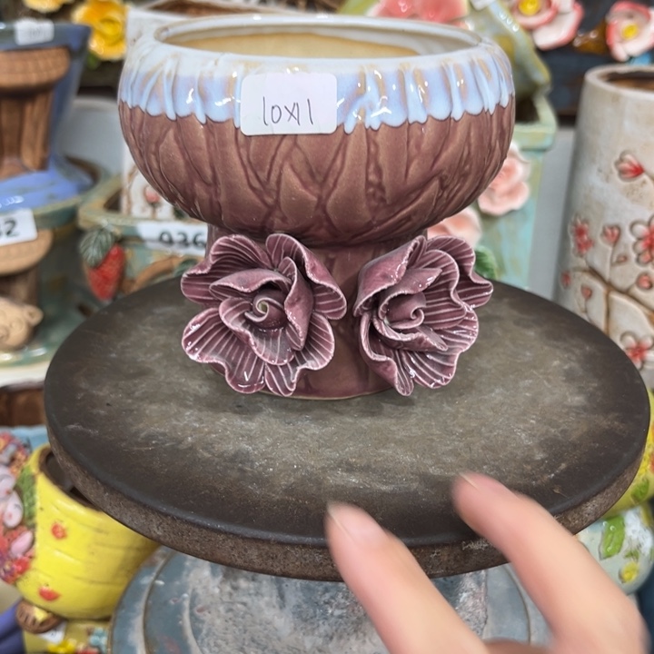 紫砂花盆粗陶材质多肉花盆