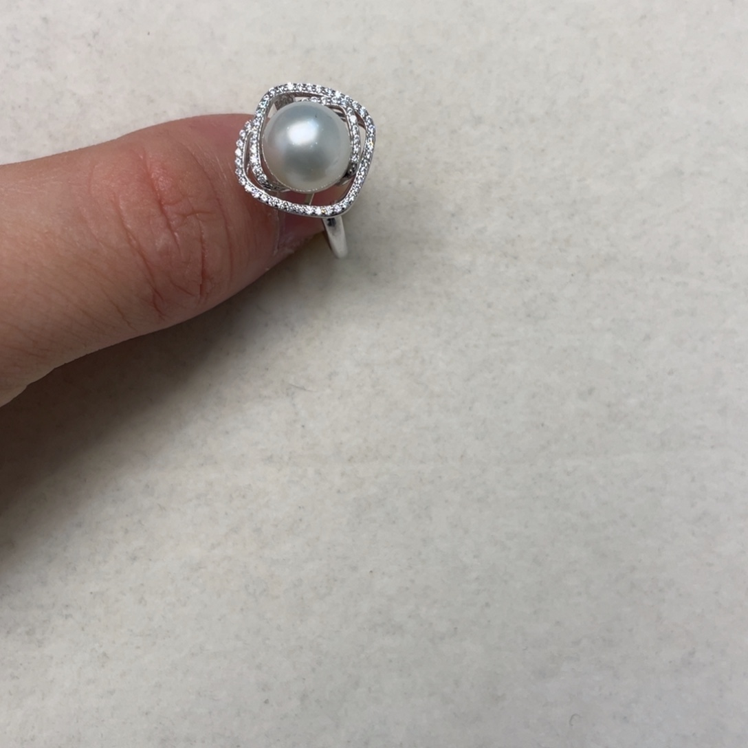 海水珍珠戒指银S925镶嵌