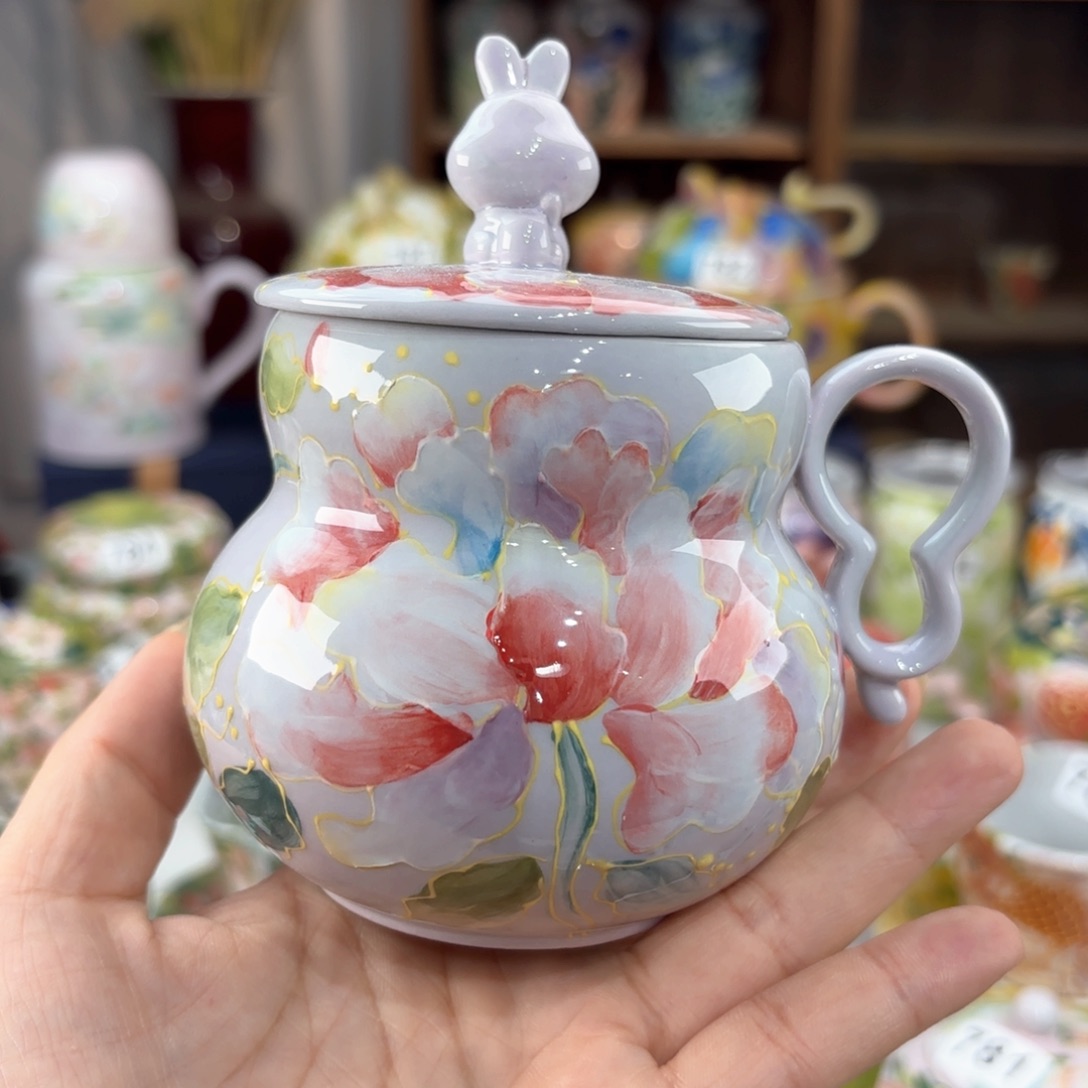 景德镇手绘高温釉下彩陶瓷茶具