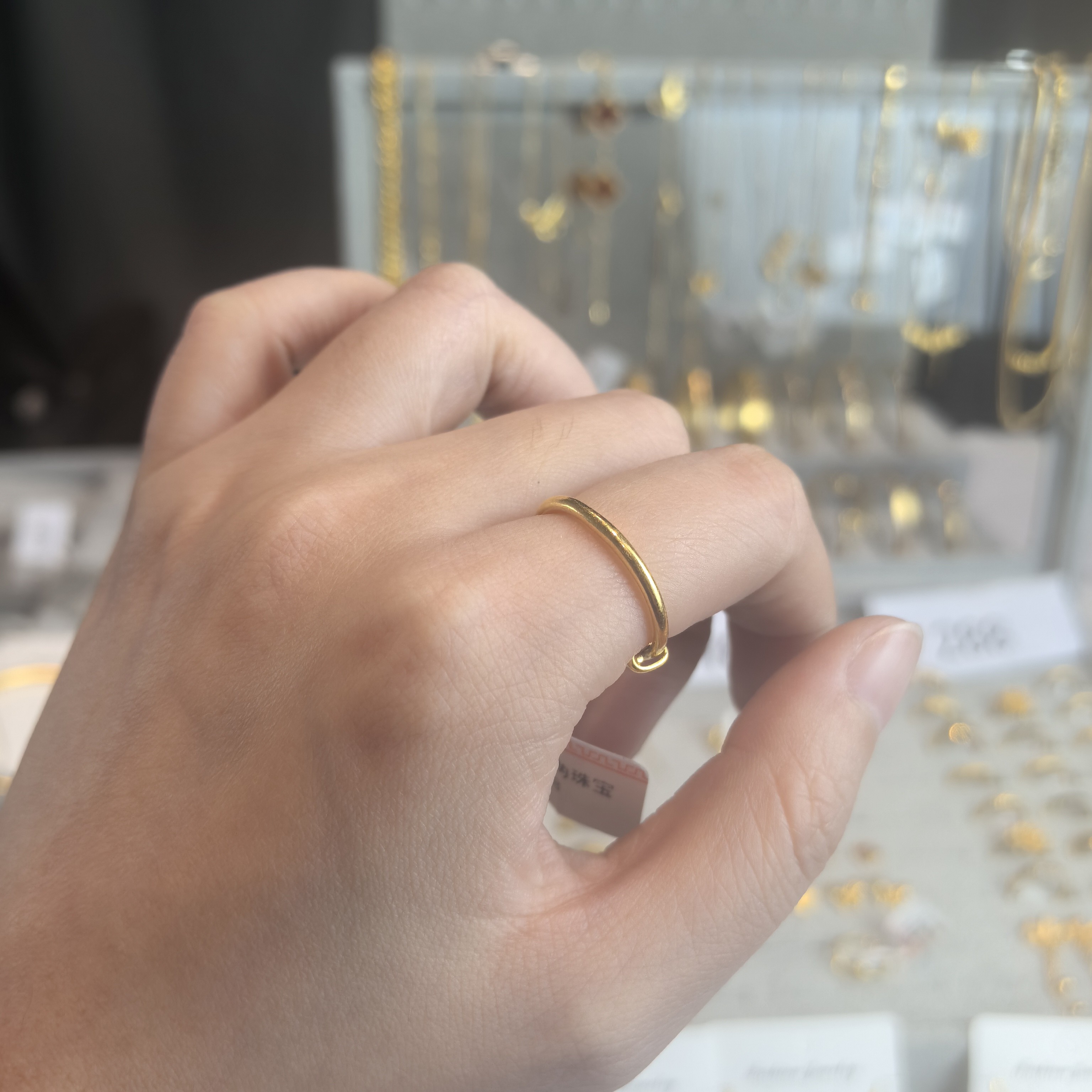 足银戒指 推拉素圈戒指