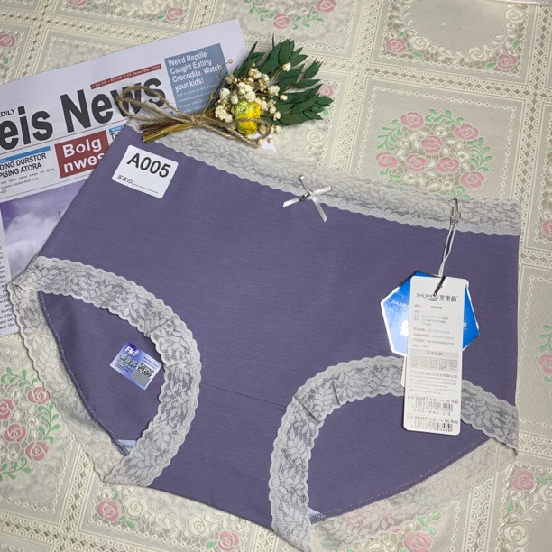 A005水茉莉5条装棉质均码80–130斤可穿中高档女式内裤