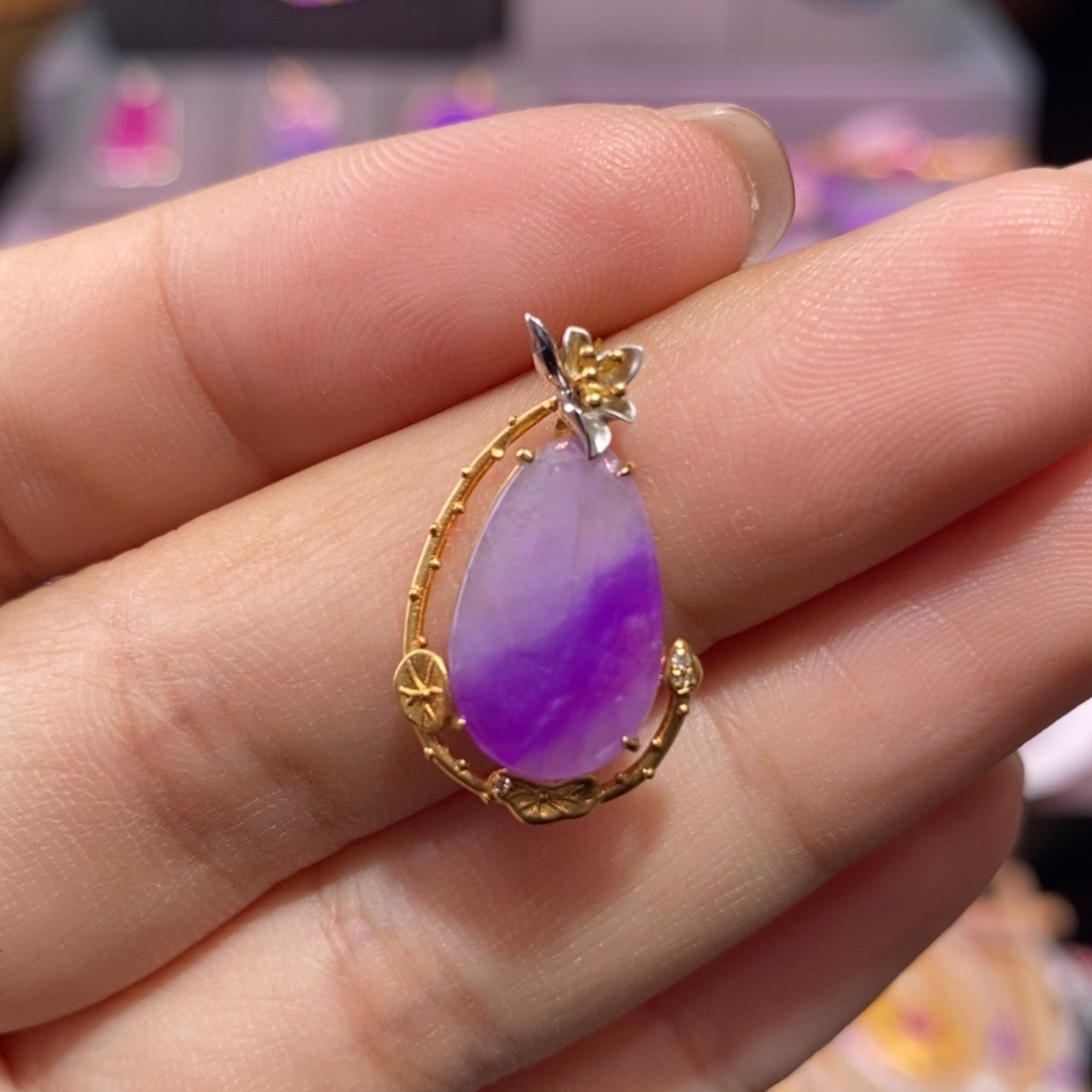 苏纪石（舒俱来）18K金镶嵌吊坠(不含链)