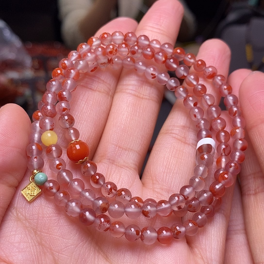 南红玛瑙多圈4m m未镶嵌