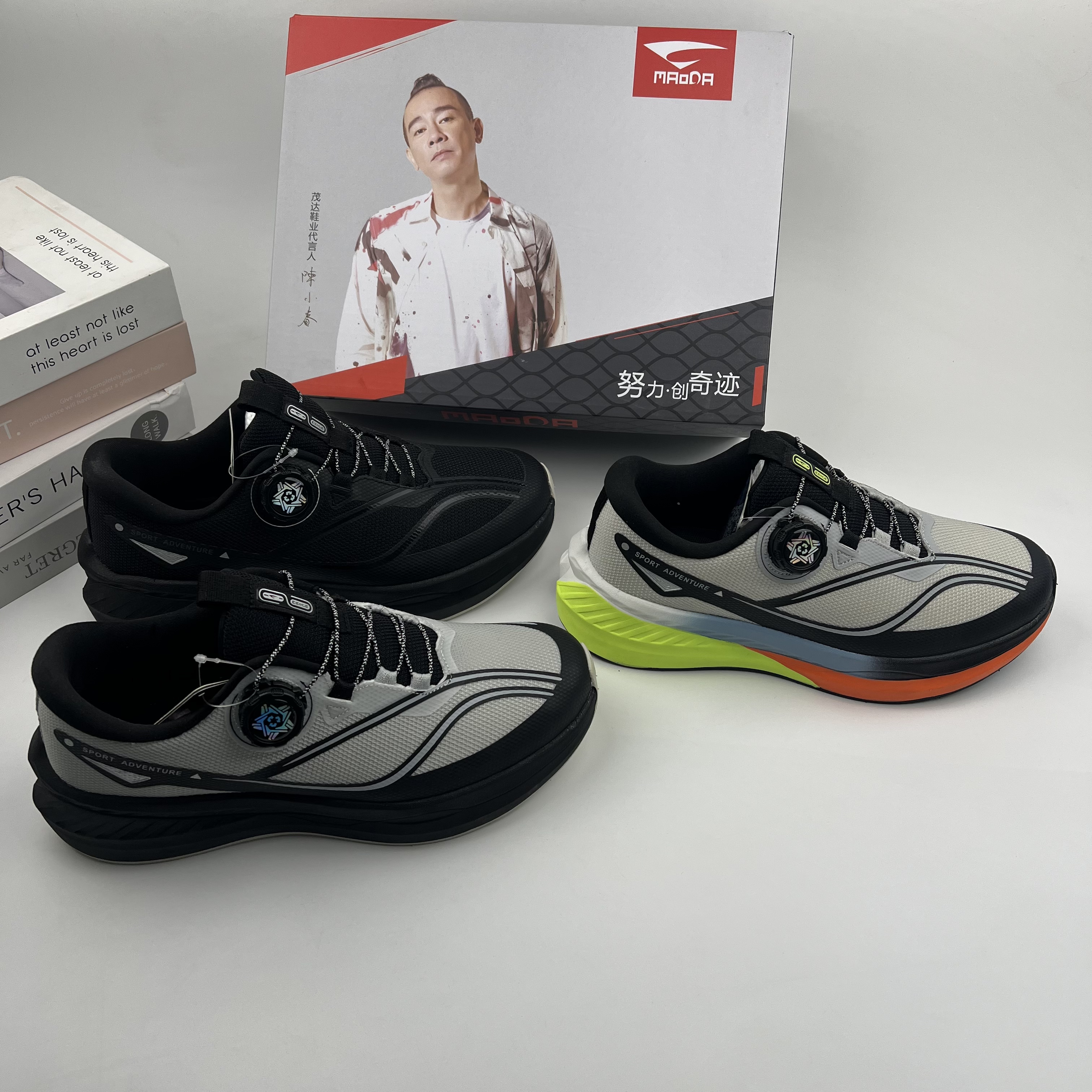 茂达纽扣92811四季黑色运动鞋男子男士舒适时尚休闲透气防滑减震