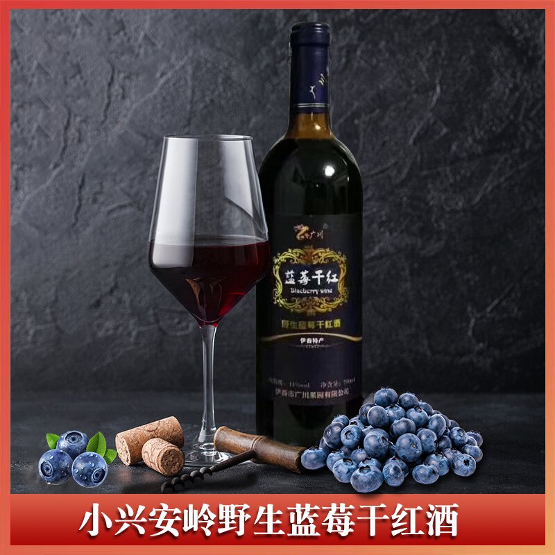 隆广川蓝莓干红750ml/瓶 