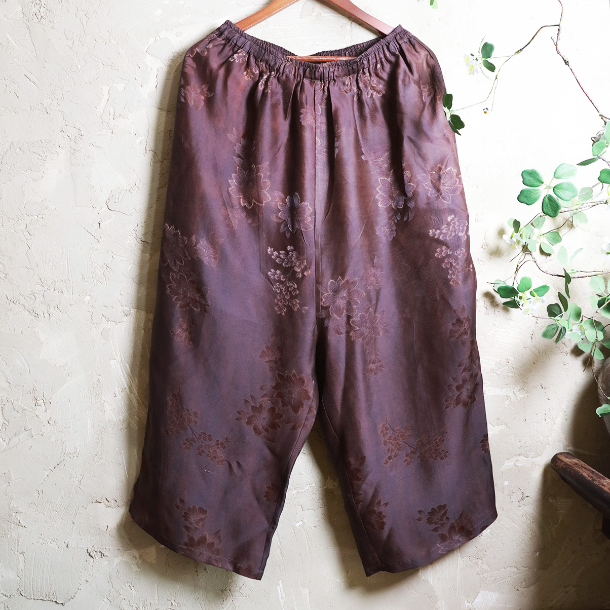 《为物》的作柞朴花私订真丝香云纱提花长裤0107物【如仙】