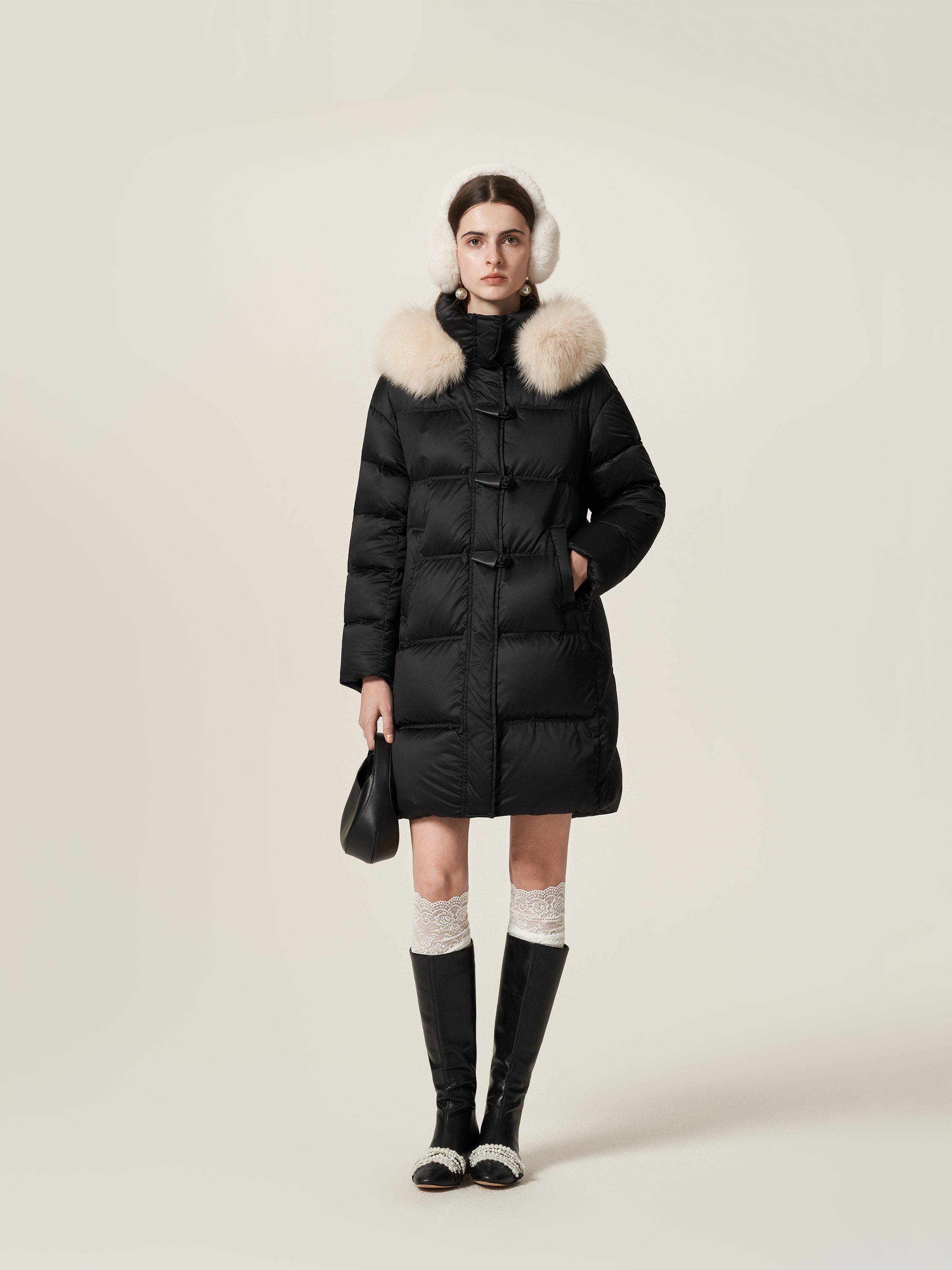 COCOON大毛领中长款羽绒服25410BF154057020