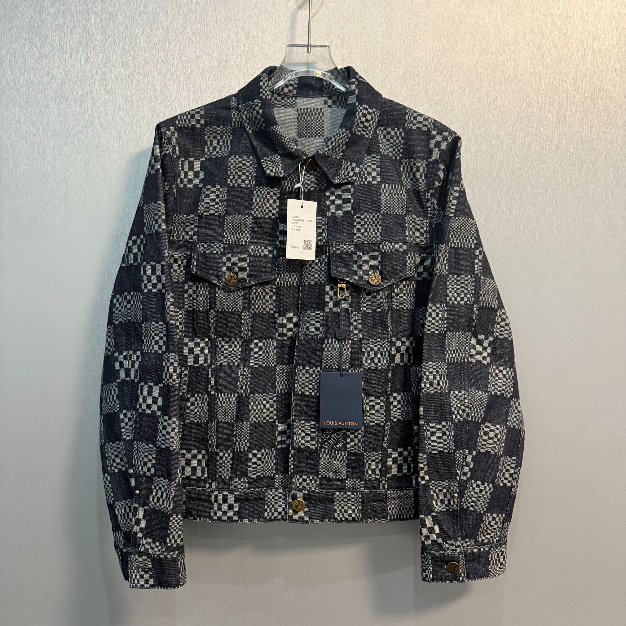 未使用 LouisVuitton/路易威登 nigo棋盘格牛仔外套48/54码