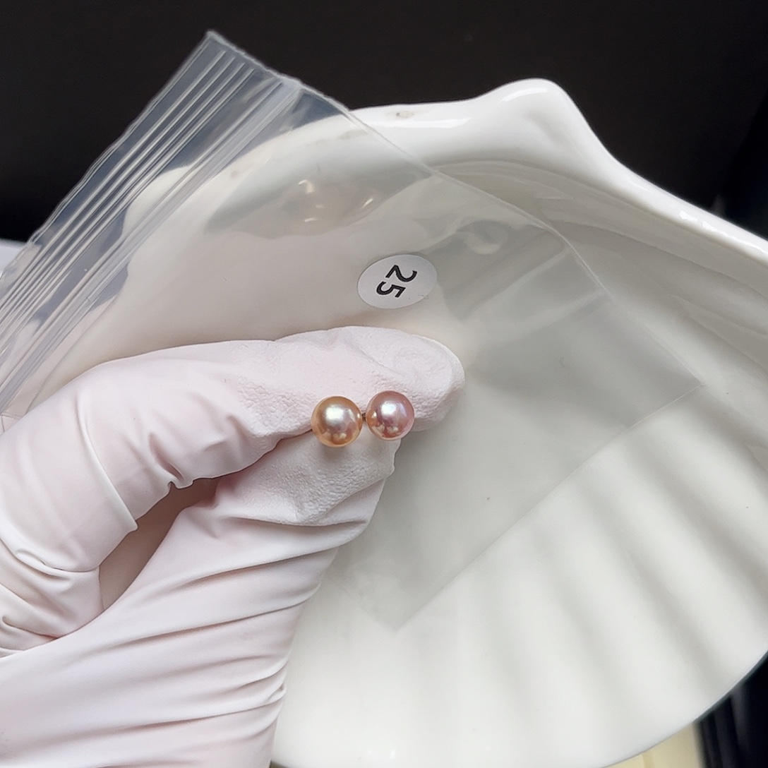 耳饰银S925镶嵌淡水珍珠